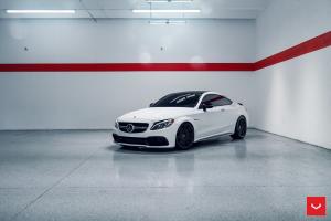 2019 Mercedes-AMG C63 Coupe Matte White on Vossen Wheels (CV10)